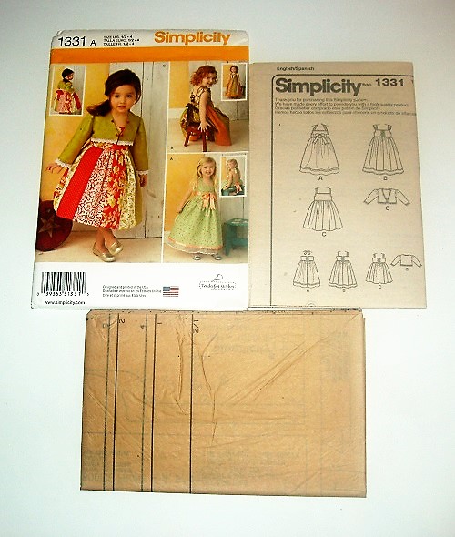 Simplicity 1331 Sewing Pattern Toddler Dress & Bolero Set (Sizes 1/2–4)