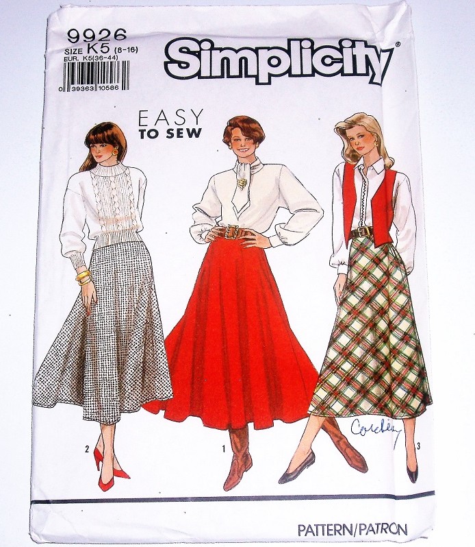 Simplicity 9926 Misses Full Skirts Sewing Pattern (Sizes 8–16)