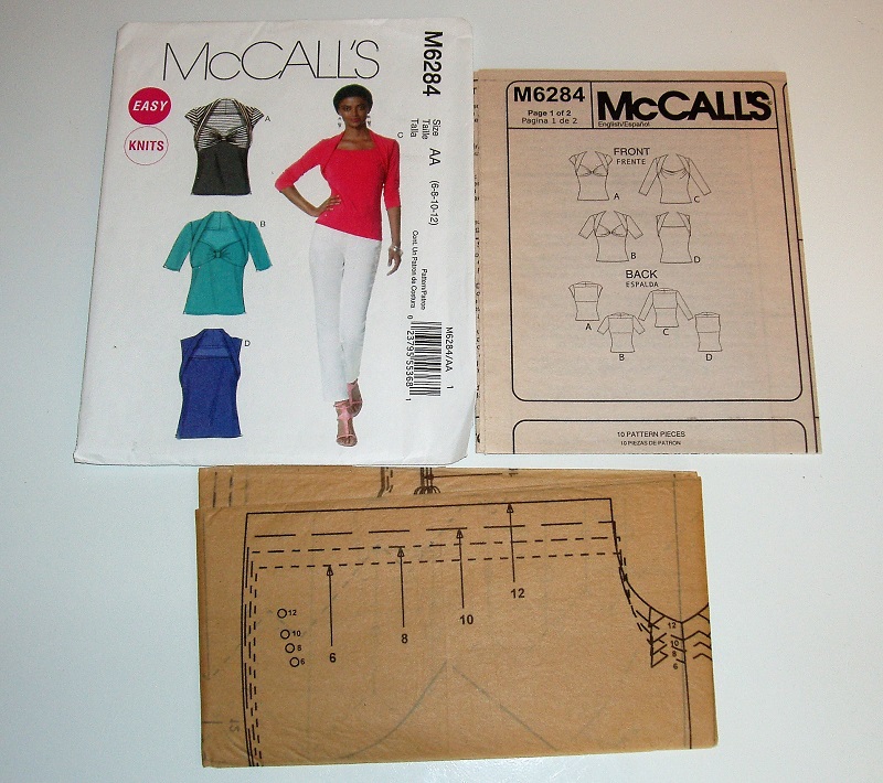 McCall's M6284 Misses Easy Knit Pullover Top Sewing Pattern Sz 6-12