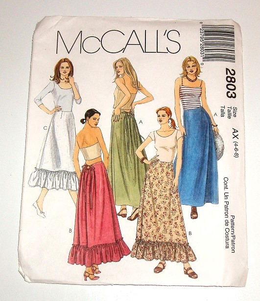 McCall’s 2803 Sewing Pattern Misses Skirts in Two Lengths Sizes 4–8