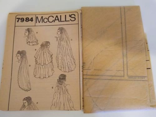 McCall’s 7984 Sewing Pattern Misses Bridal Veils & Hat One Size