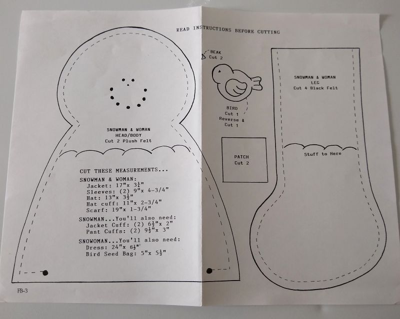 Luv ’N Stuff Snow Couple Sewing Pattern – 14" Holiday Dolls