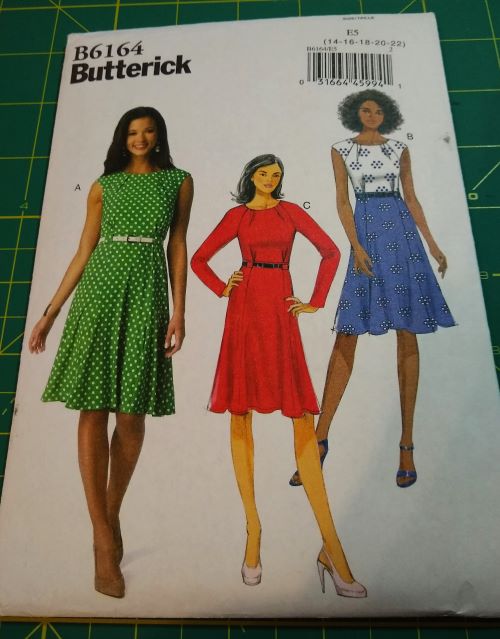 Butterick B6164 Fit‑and‑Flare Dress Pattern (Sizes 14–22)