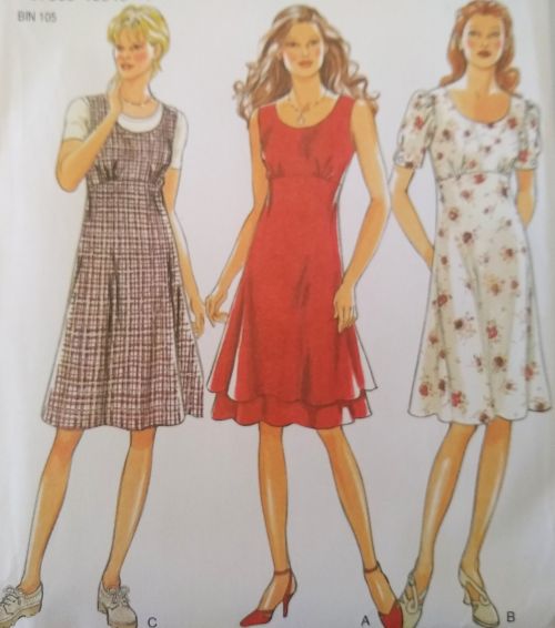 New Look 6449 Misses Sleeveless & Short-Sleeve Flared Dress (Sizes 6–16)