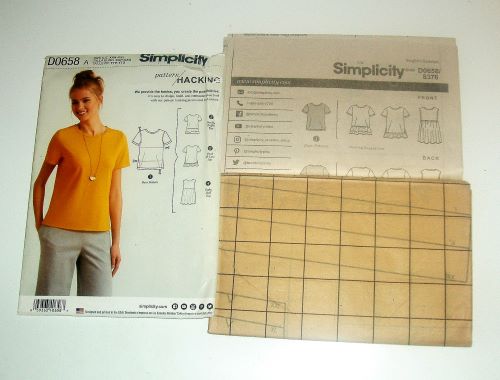 Simplicity D0658 Pattern Hacking Sewing Pattern Misses Knit Top Sz XXS-XXL