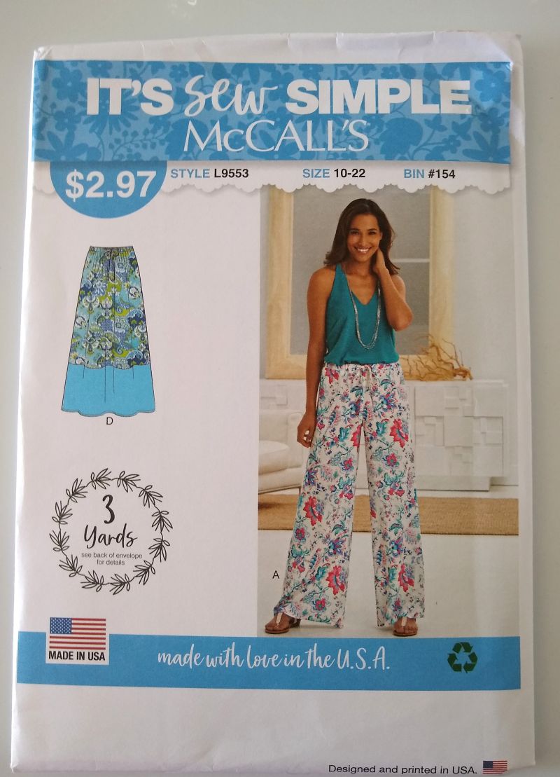 McCall's L9553 Simple to Sew Misses Wide-Leg Pants & Skirt Sz 10-22 