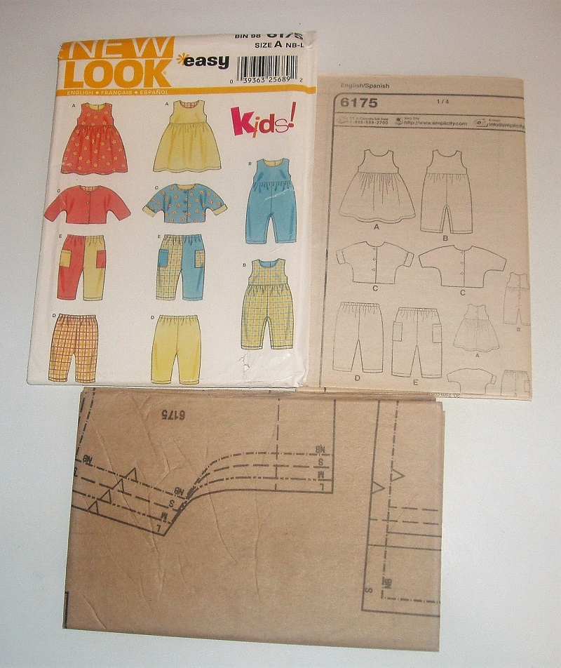 New Look 6175 Sewing Pattern Infant's Unisex Jumper Top Pants & Romper Sz NB-L