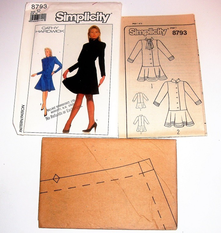 Simplicity 8793 Cathy Hardwick Misses Dress Sewing Pattern (Size 12 Bust 34")