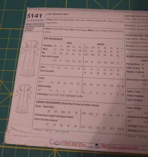 Simplicity 5741 Patty Reed Designs Sewing Pattern Girl's/Misses Dress Sz 7-14/8-18 