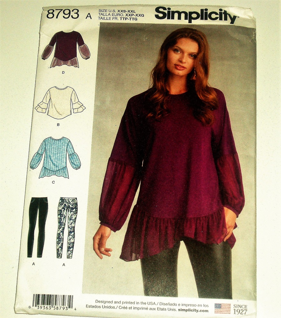 Simplicity 8793 Misses Knit Leggings & Tunic Sewing Pattern Sz XXS–XXL