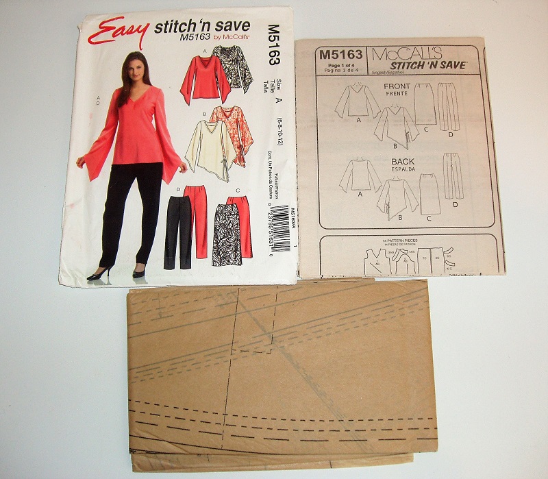 Easy McCall’s M5163 Sewing Pattern Misses/MP Top Skirt Pants Sz 6-12