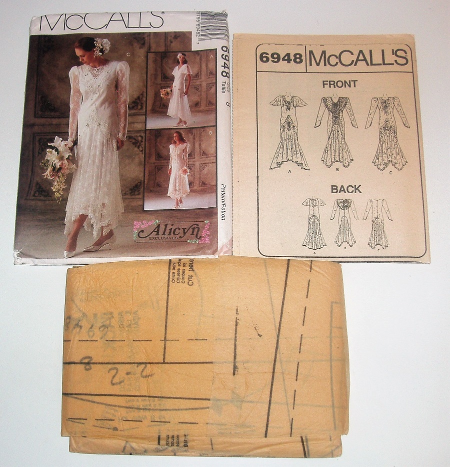 McCall’s 6948 Bridal Gown & Bridesmaid Dress Sewing Pattern Sizes 8 & 10 1994