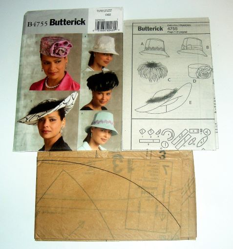 Butterick B4755 Lined Hat Sewing Pattern Sz S-M-L