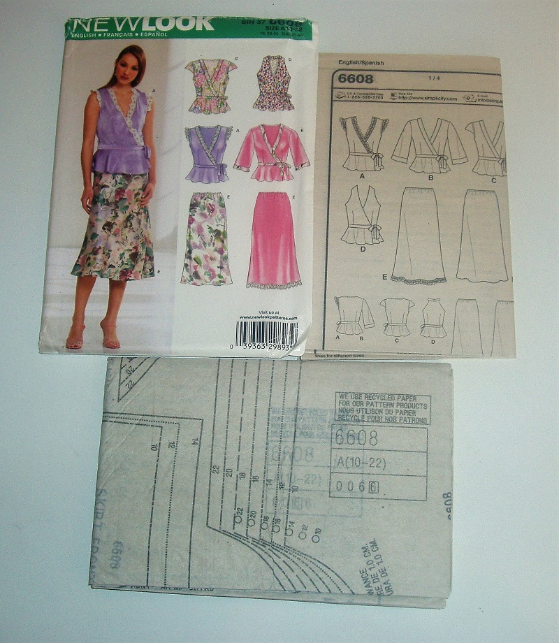 New Look 6608 Sewing Pattern Misses Top & Skirt Sizes 10-22
