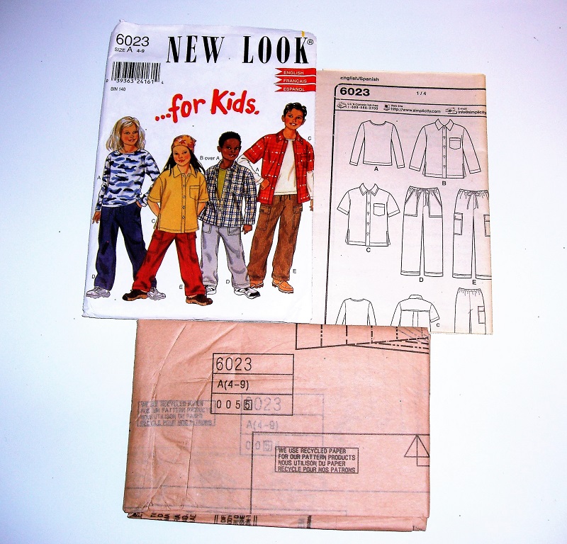 New Look 6023 Unisex Kids' Clothing Pattern T-shirt, Shirt, Pants Sizes 4-9