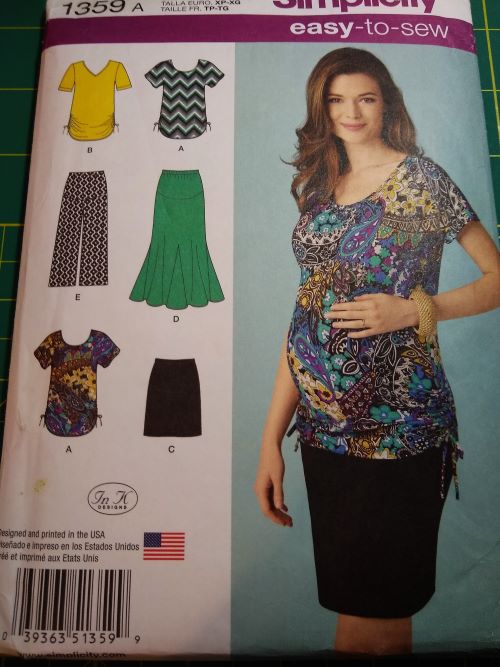 Simplicity 1359 Maternity Sewing Pattern Tops, Skirts & Gauchos (XS–XL)