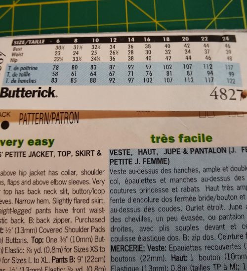 Butterick 4827 Misses Jacket, Top, Skirt & Pants Pattern Sizes XS-M (1997)