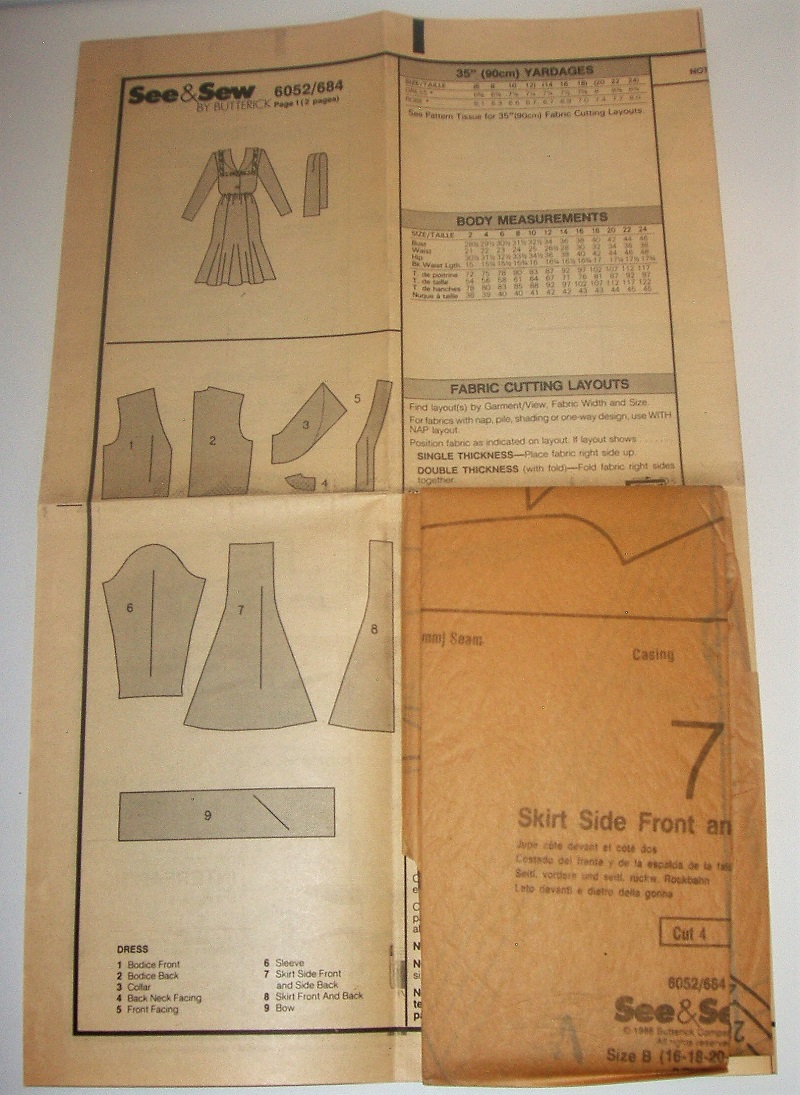 Butterick 6052 See & Sew Misses Dress Sewing Pattern Sz 16-24