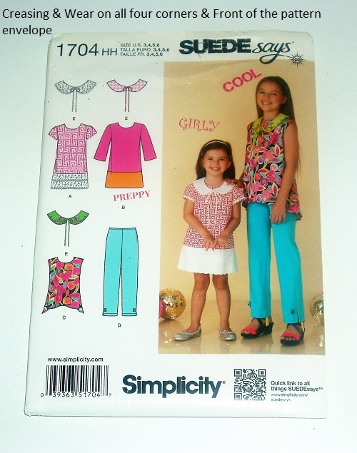 Simplicity 1704 Sewing Pattern Dress, Tunic & Pants Sizes 3-6