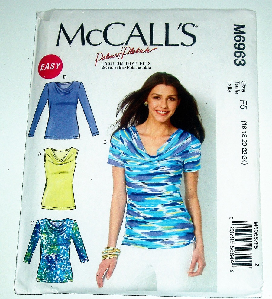 McCall's M6963 Sewing Pattern Misses Pullover Knit Tops Sizes 16-24