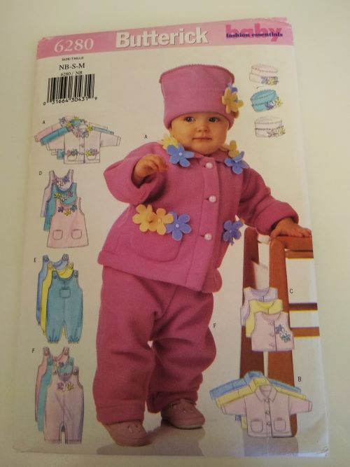 Butterick 6280 Baby Fashion Essentials Clothing Pattern Sizes NB-Medium