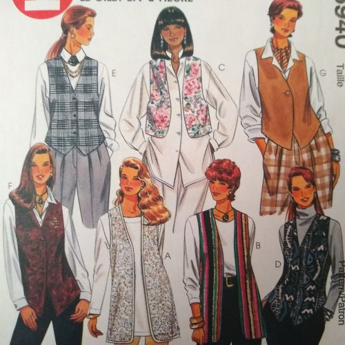 McCall’s 8940 Misses One-Hour Vest Pattern (1997) Sizes XS–M