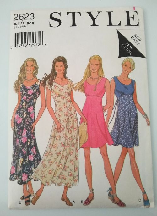 Style 2623 Misses Empire Waist Dress Sewing Pattern Sizes 8-18