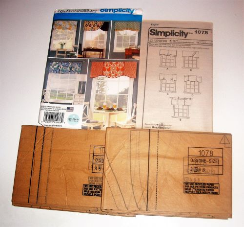 Simplicity 1078 Sewing Pattern Window Valance for 39" Windows One Size