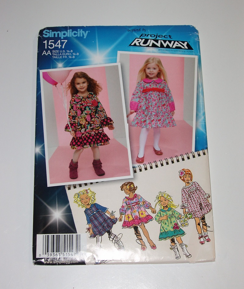 Simplicity 1547 Project Runway Toddler/Child Dress Sewing Pattern (Sizes ½–3)