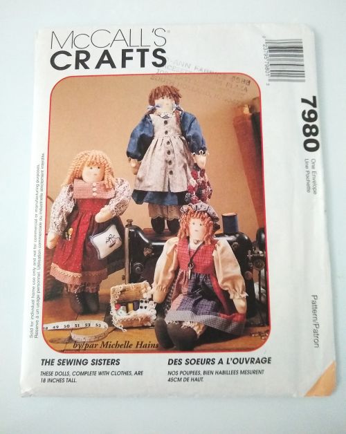 McCall’s 7980 Sewing Sisters Doll Pattern (1995) – 18" Cloth Dolls & Clothing