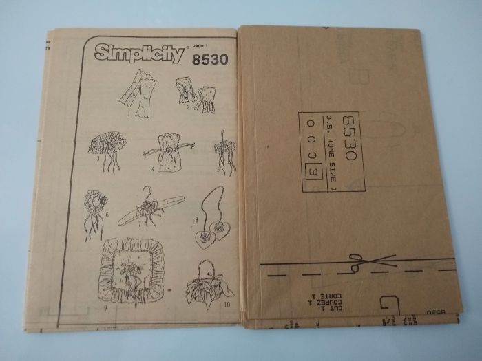 Simplicity 8530 Bridal Accessories Sewing Pattern One Size, 1988