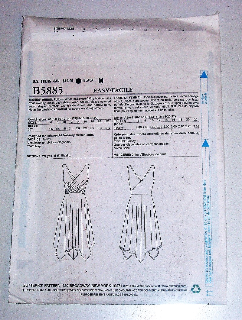 Butterick B5885 Maggy London Misses’ Knit Dress Sewing Pattern Sizes 6–14  2013