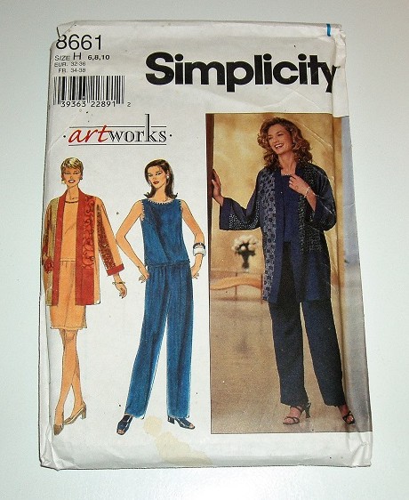 Simplicity 8661 Women’s Jacket, Top, Pants & Skirt Sewing Pattern Sizes 6, 8, 10