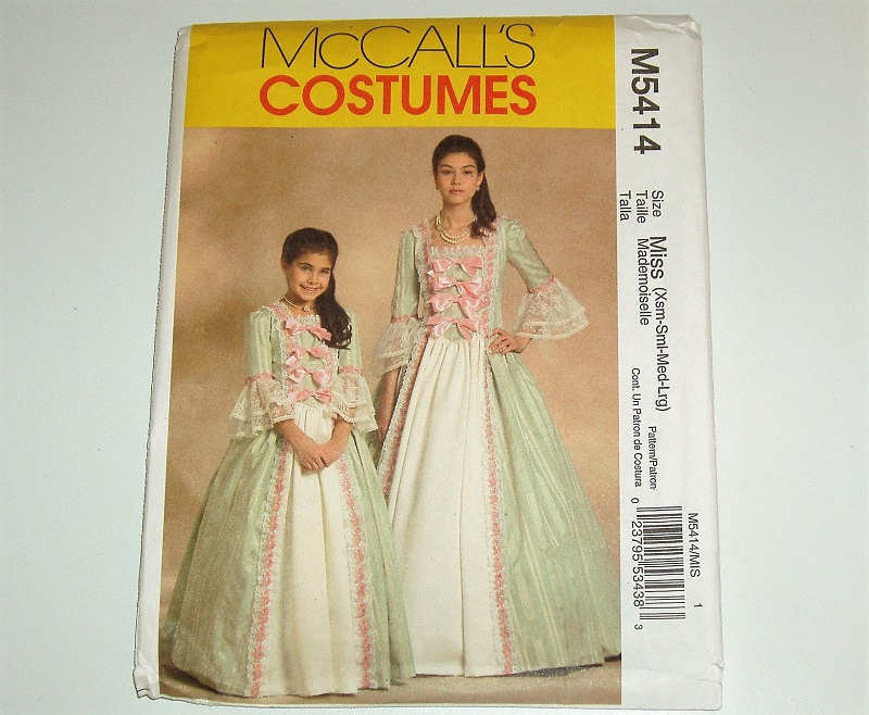 McCalls M5414 Misses & Girls Early America Dress Costumes Halloween Plays Sz XS-L