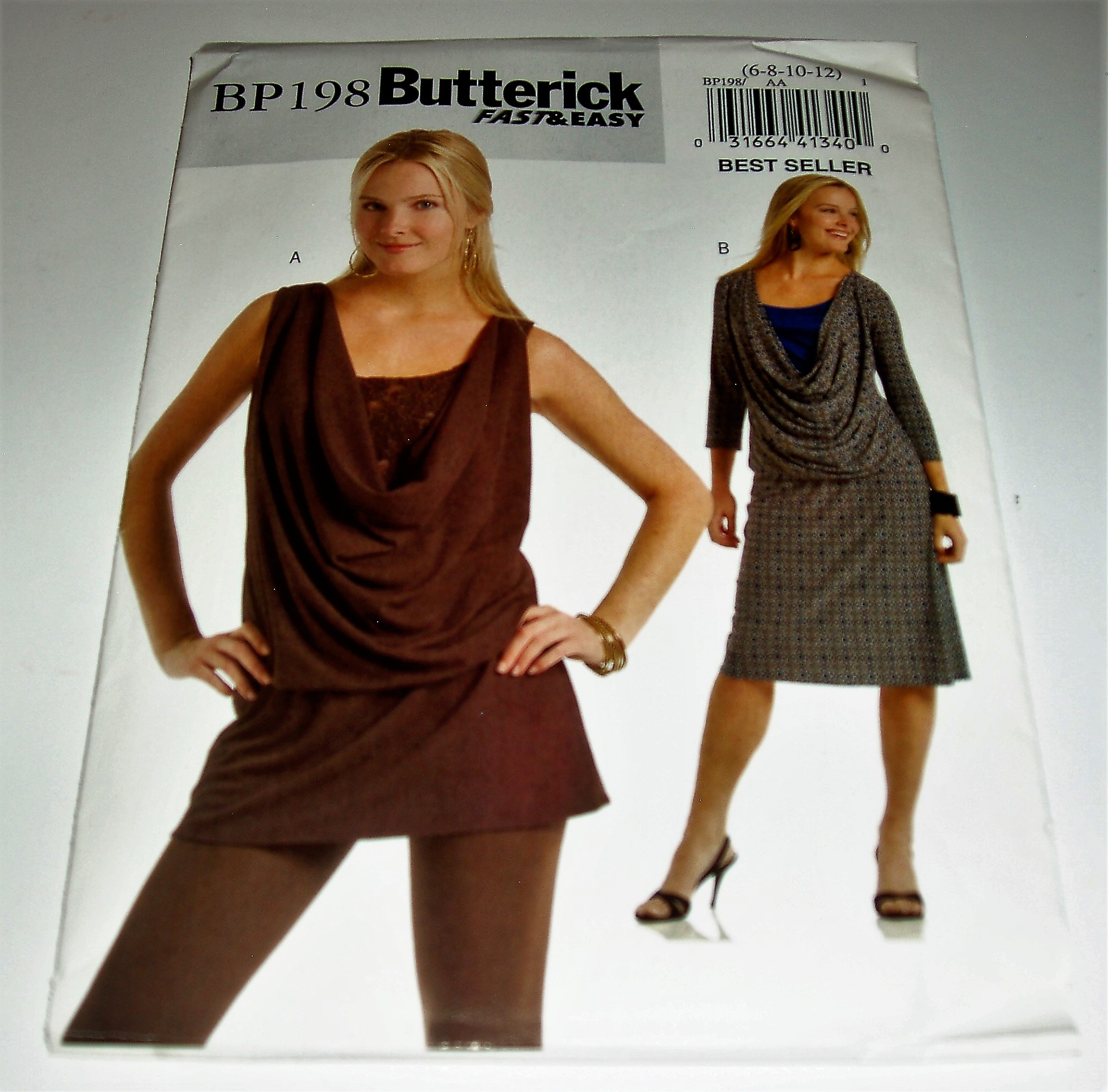 Butterick BP198 Women’s Tunic & Dress Sewing Pattern Sizes 6–12 Subtitle: