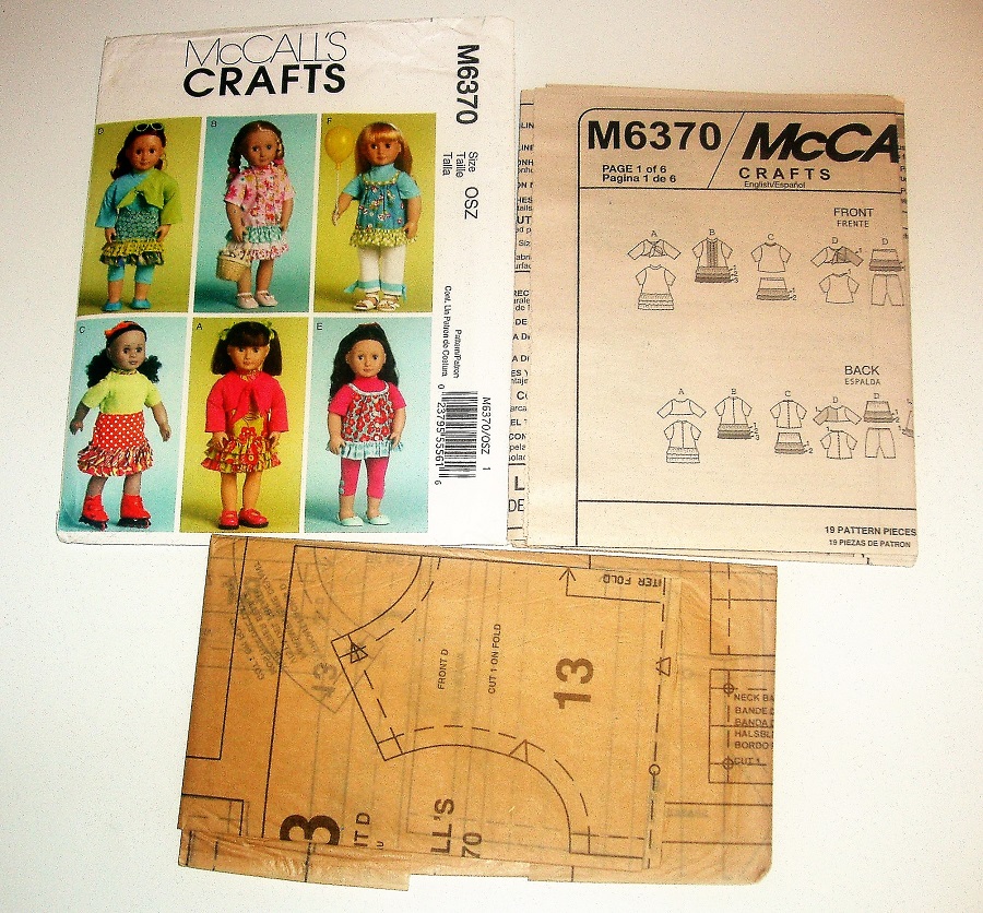 McCall's Crafts M6370 18" Doll Clothes Sewing Pattern 18" Doll Wardrobe