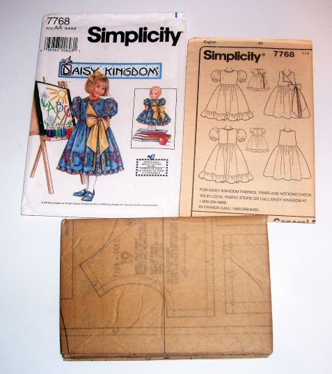 Rare Simplicity Daisy Kingdom Dress Sewing Pattern 7768 Girl's Sizes 3-6