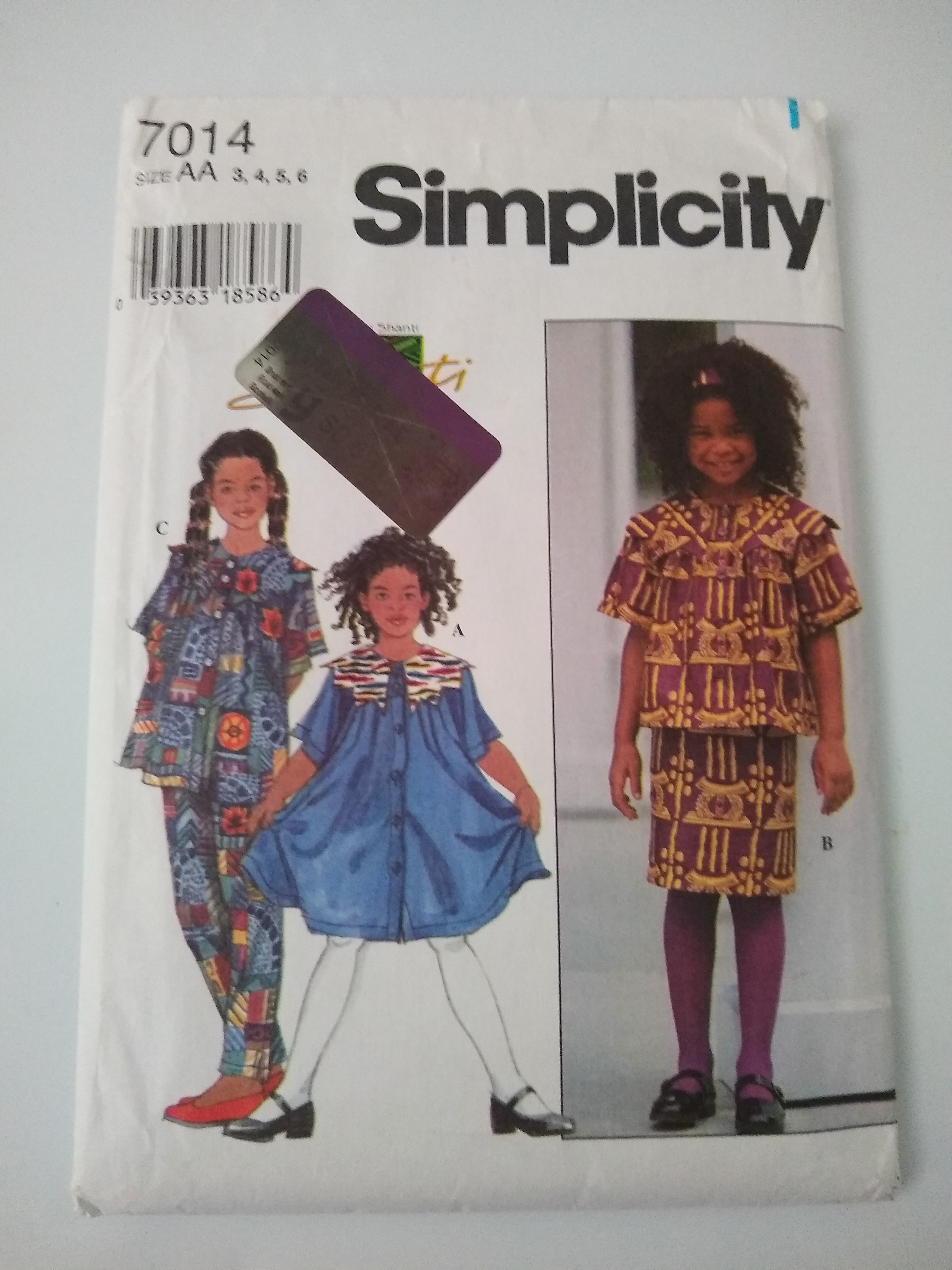 Simplicity 7014 Girls Dress, Top, Skirt & Pants Sewing Pattern – Sizes 3-6