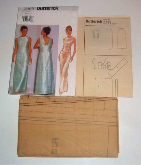 Butterick 6466 Misses Formal Top & Skirt Sewing Pattern Sizes 18–22 (1999)