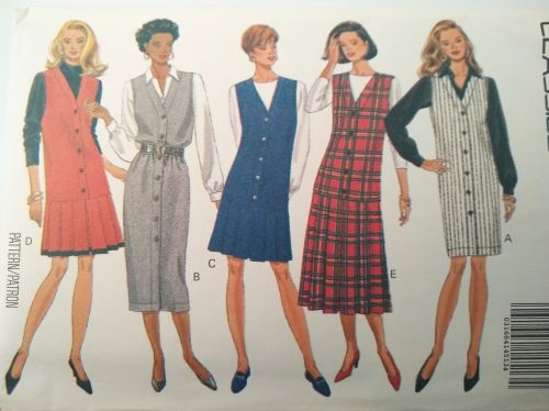 Butterick 6395 Misses Jumper Dress Sewing Pattern XS-M