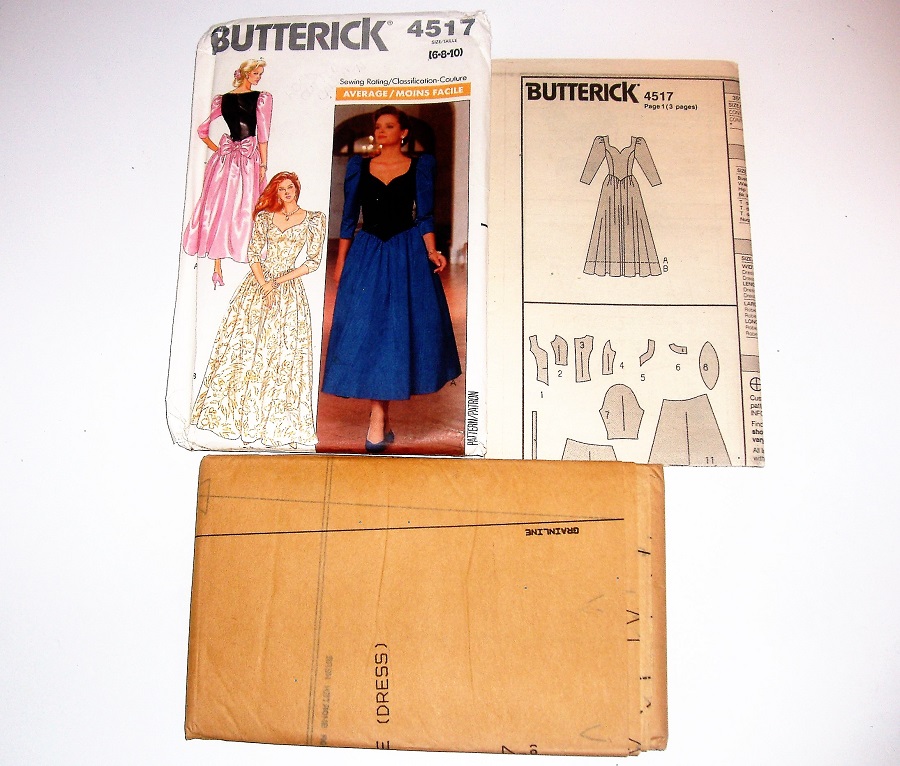 Butterick 4517 Misses’ Formal Dress Sewing Pattern Tea or Floor Length Sizes 6–10