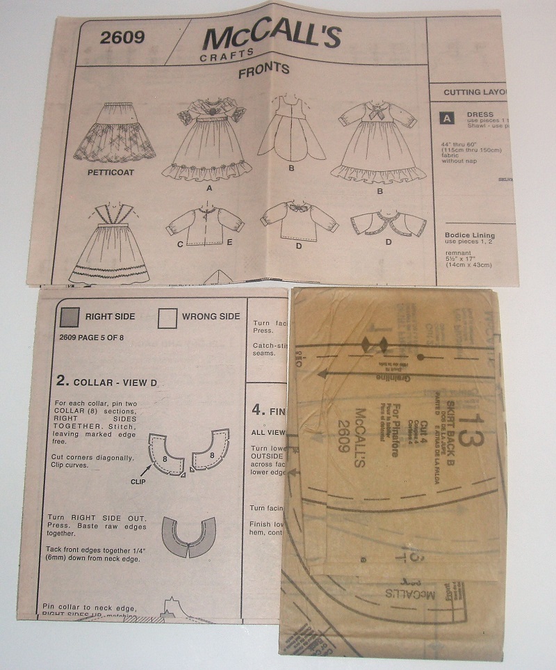 McCall's M2609 Crafts 18" Doll Clothes Sewing Pattern Dated 2007