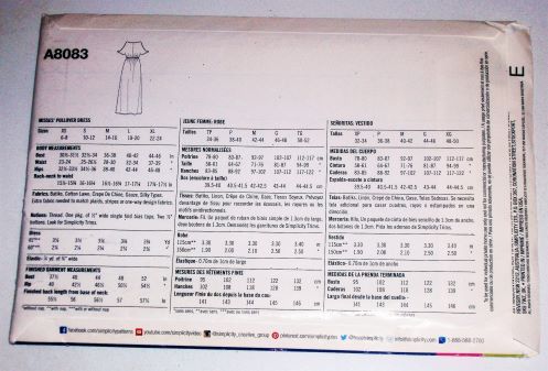 Simplicity Sew Simple A8083 Sewing Pattern Misses Casual Maxi Dress Sizes XS-XL