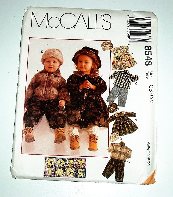 McCall’s 8548 Sewing Pattern Toddler’s Unisex Jacket, Dress, Pants & Hat Sizes 1–3