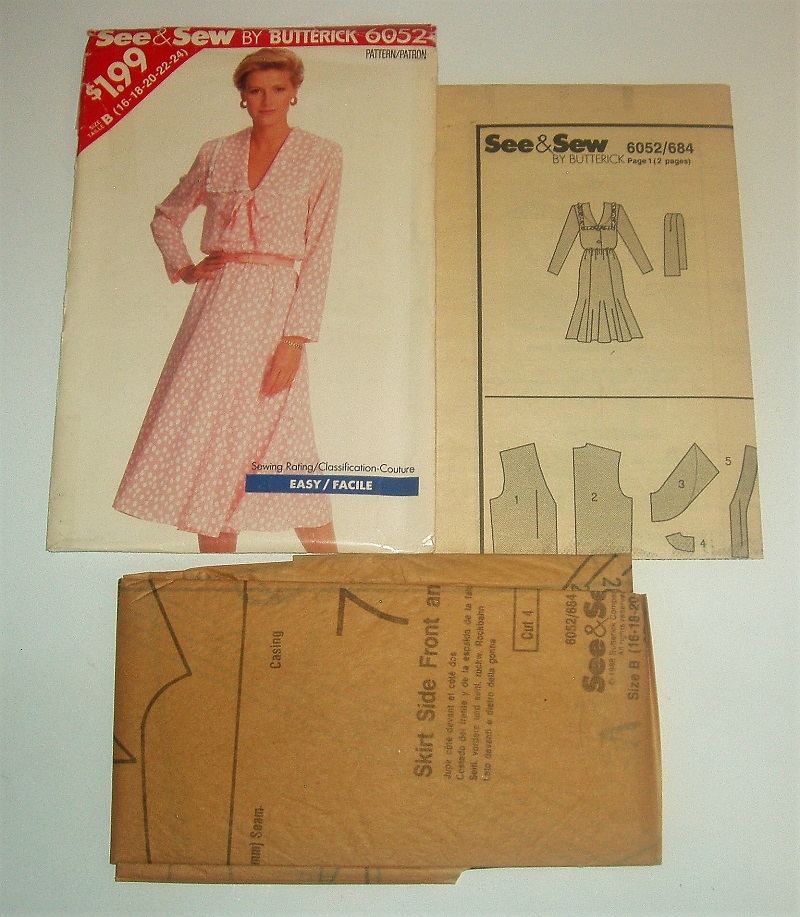 Butterick 6052 See & Sew Misses Dress Sewing Pattern Sz 16-24
