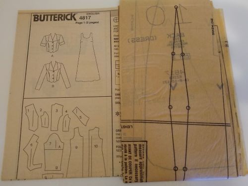 Butterick 4817 Misses’ Jacket & Dress Sewing Pattern – Sizes 6–12 – 1997