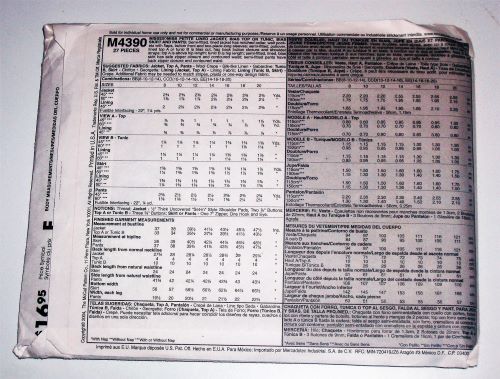 McCall’s M4390 Misses/Misses Petite Wardrobe Sewing Pattern Sizes 14–20 2004