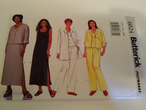 Butterick 6024 Fast & Easy Plus-Size Jacket, Dress, Top & Pants Sewing Pattern (16W–20W)