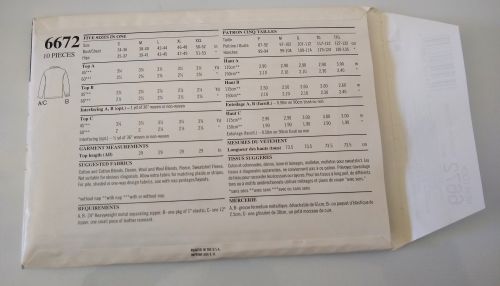 New Look 6672 Sewing Pattern Unisex Zip-Front & Pullover Jackets Sizes S–XXL