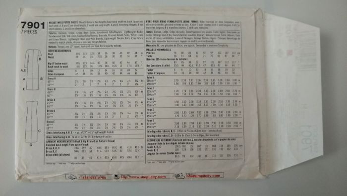 Simplicity 7901 Misses Sheath Dress Sewing Pattern Sizes 6-10 1997